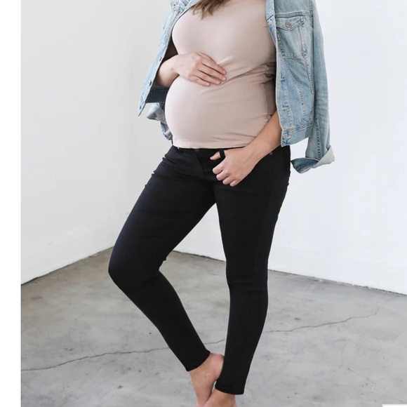 BLANQI Denim Maternity Belly Support Skinny Jeans In Black - Picture 2 of 12